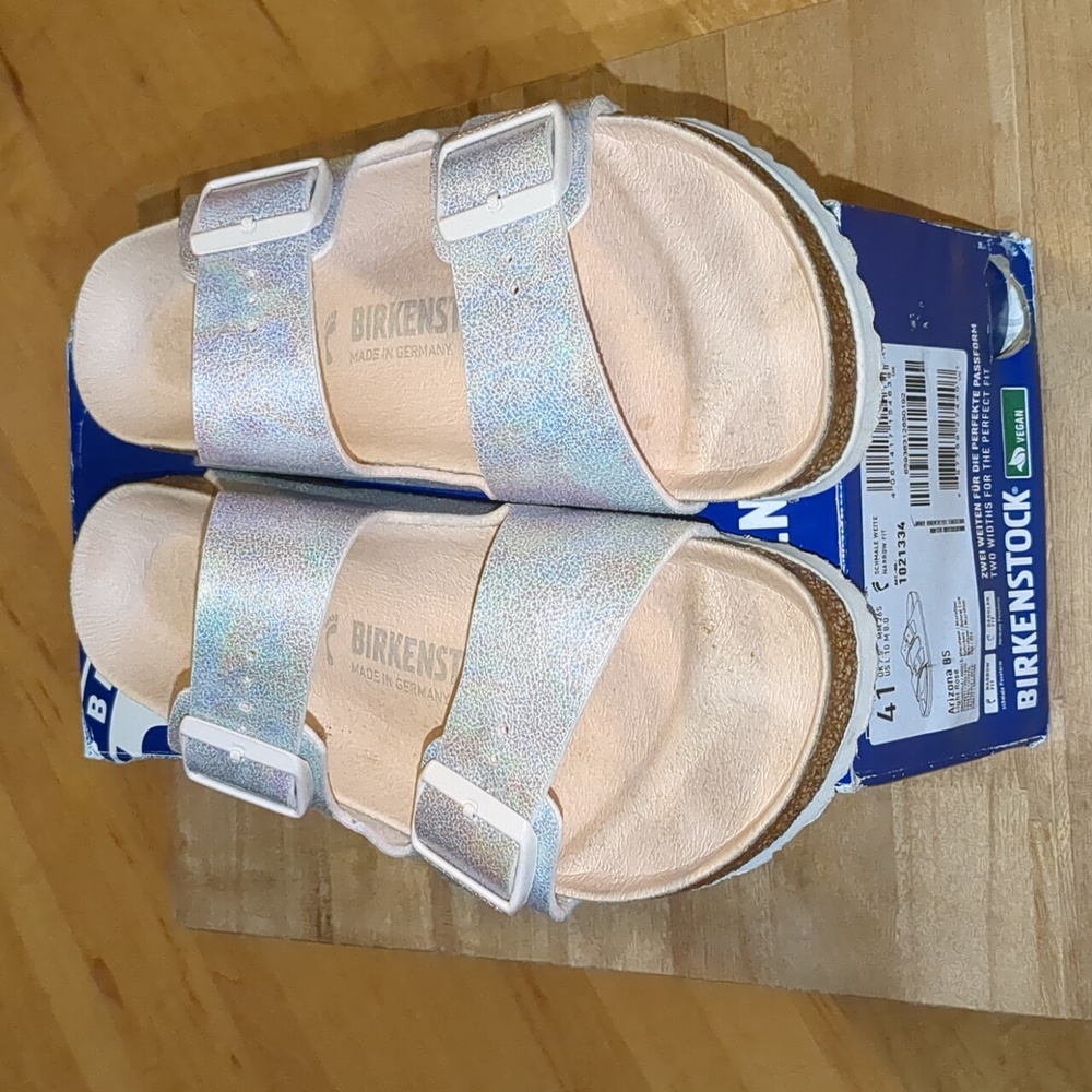 Birkenstock Arizona BS Vegan light rose size 10 Ladies. 41euro mermaid EUC